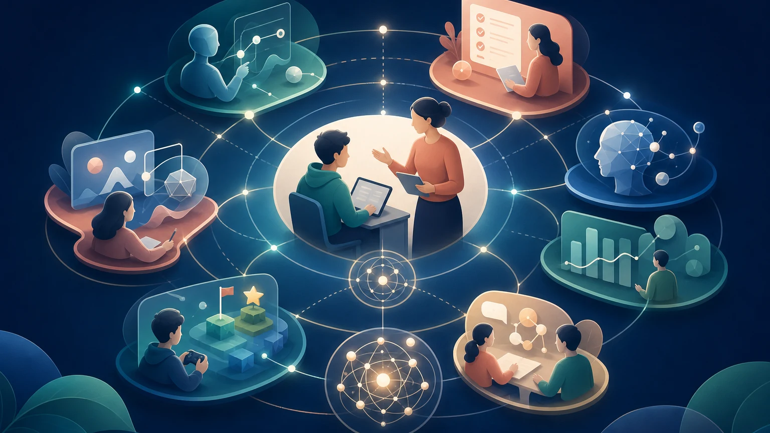 Interconnected pedagogical functions in a functional taxonomy of intelligent systems in education.